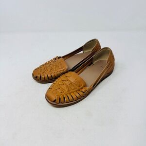 Nisolo Tan Braided Leather Huarache Sandals